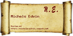 Michels Edvin névjegykártya